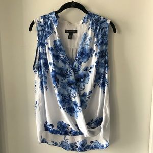 Sleeveless floral blouse